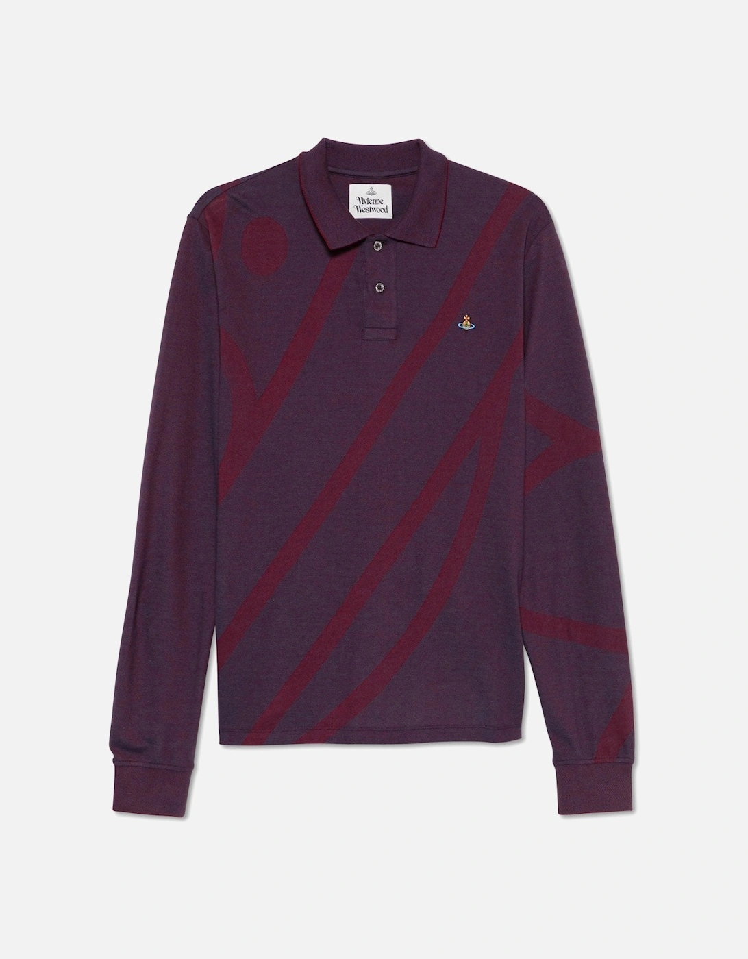 Men's Purple Long Sleeve Polo Shirt, 4 of 3