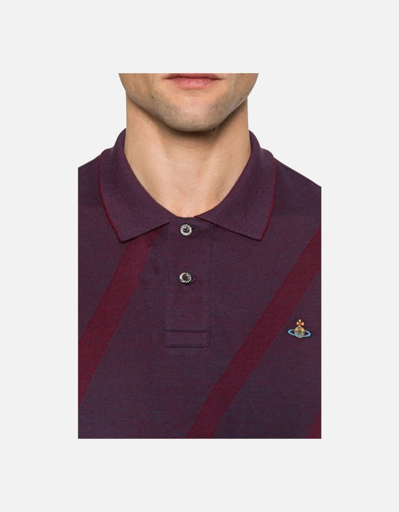 Men's Purple Long Sleeve Polo Shirt