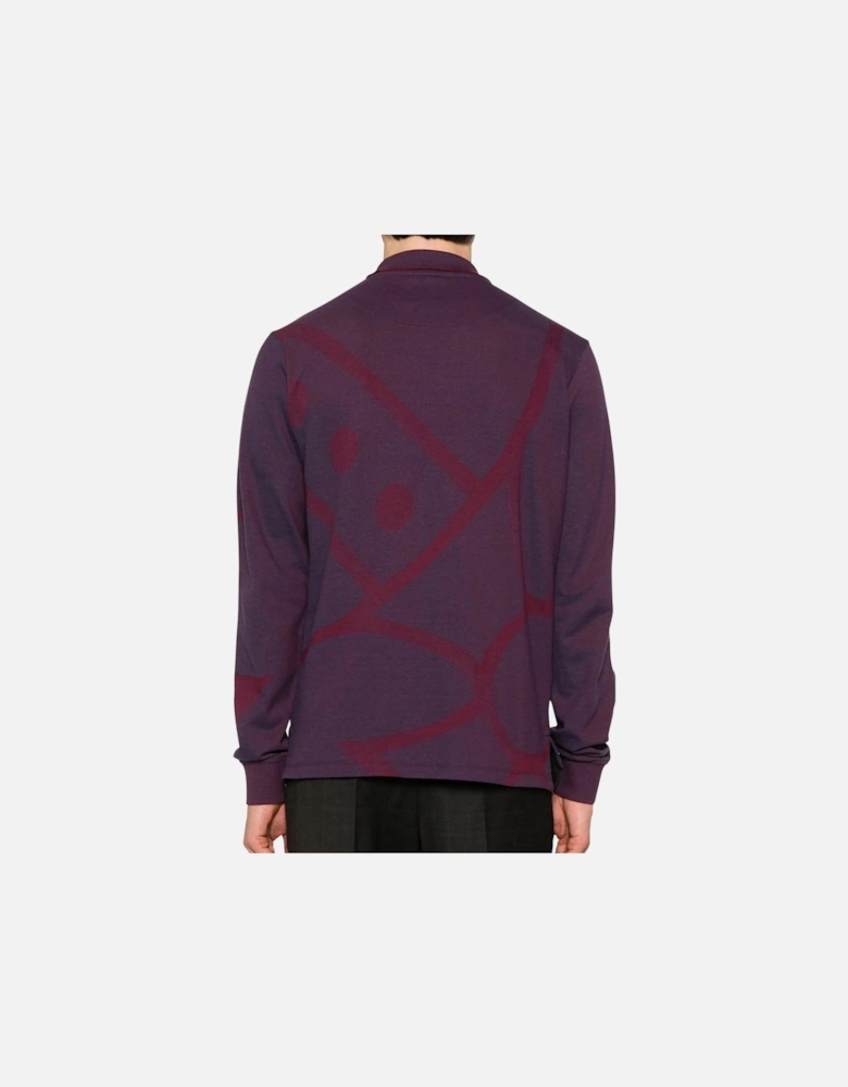 Men's Purple Long Sleeve Polo Shirt