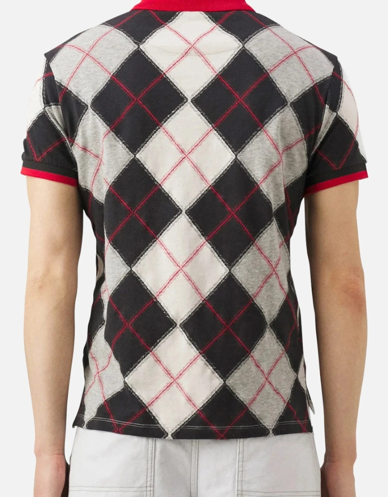 Men's Chequered Multi Colour Classic Argyle Polo Shirt