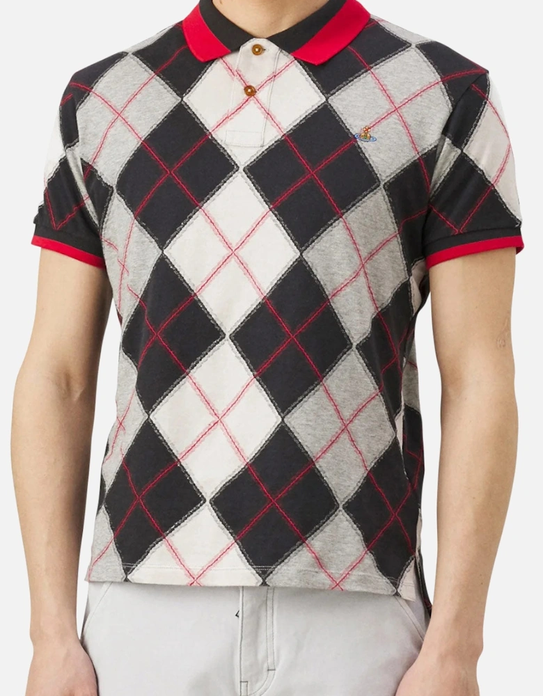 Men's Chequered Multi Colour Classic Argyle Polo Shirt