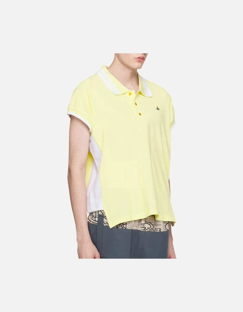 Men's Lime & White Striped Polo Shirt