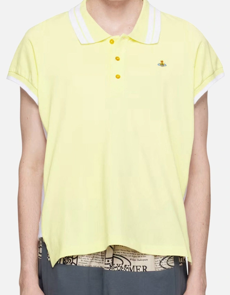 Men's Lime & White Striped Polo Shirt