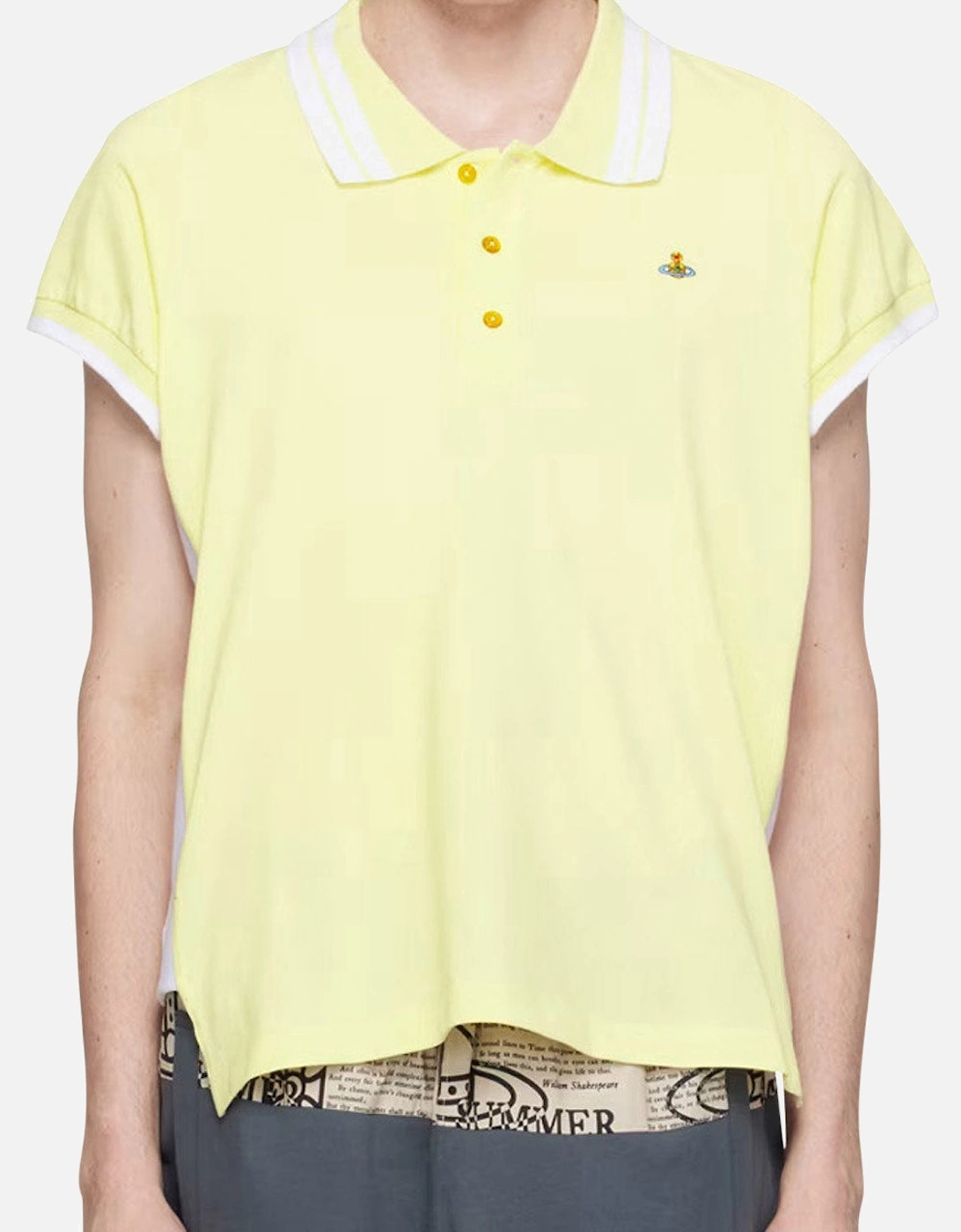 Men's Lime & White Striped Polo Shirt