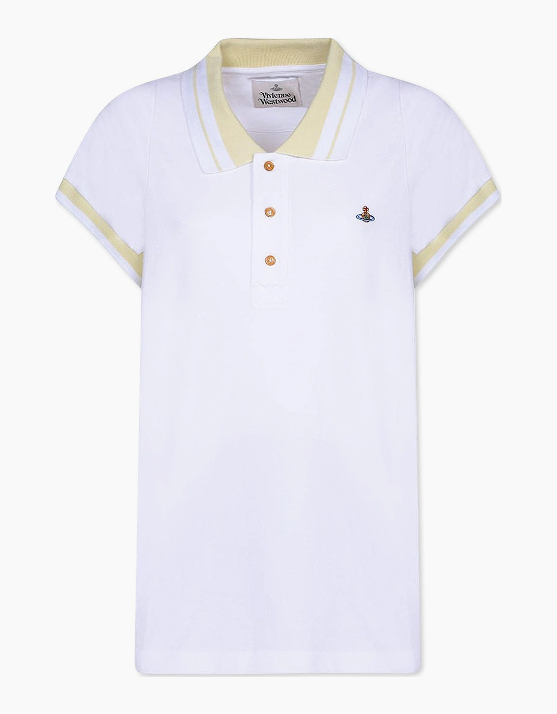 Men's Men's Vivienne Westwood White & Yellow Striped Polo Shirt - Size: 38