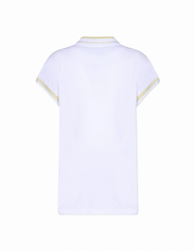 Men's White & Yellow Striped Polo Shirt