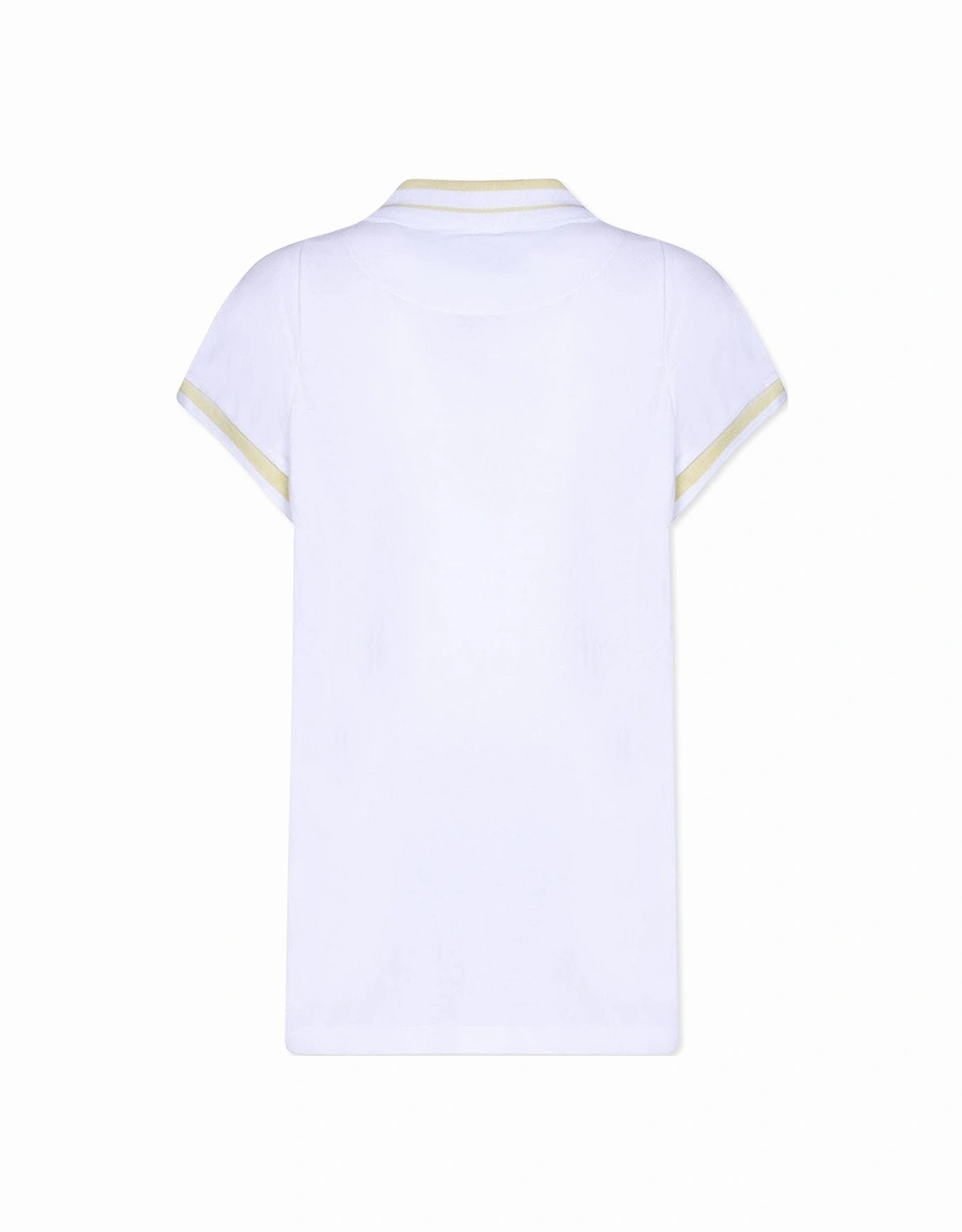 Men's White & Yellow Striped Polo Shirt