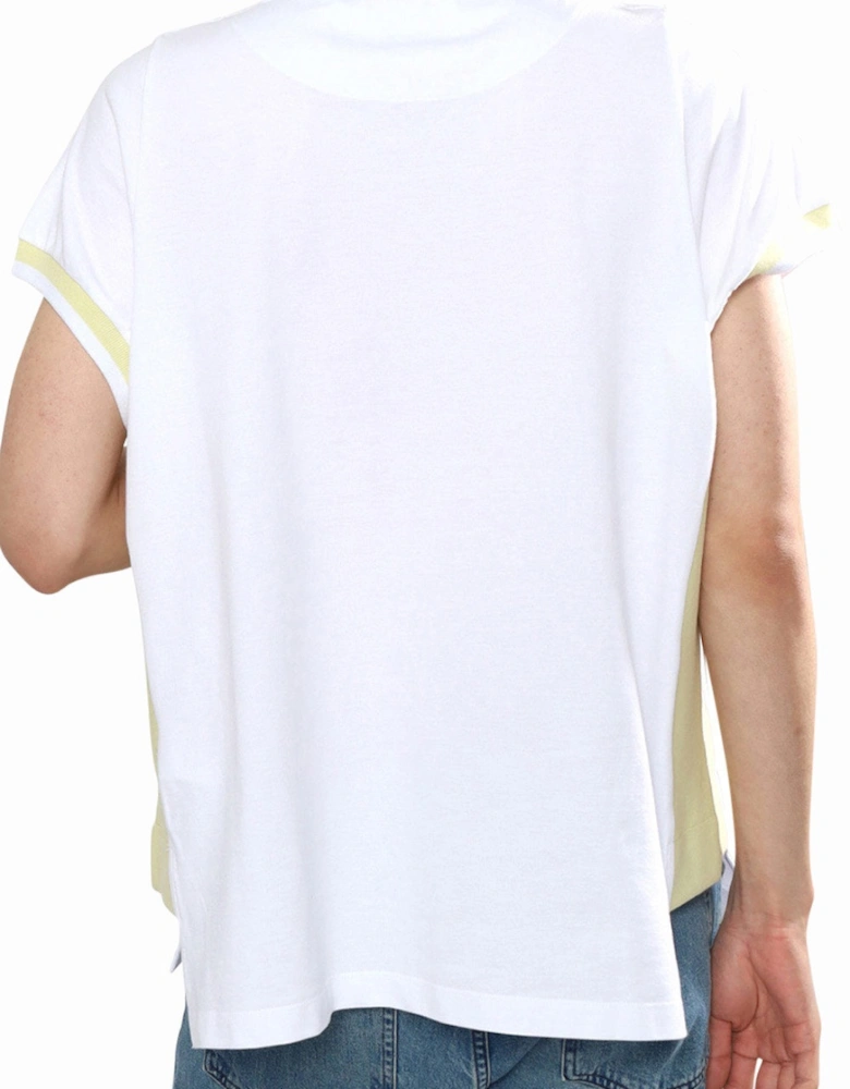 Men's White & Yellow Striped Polo Shirt