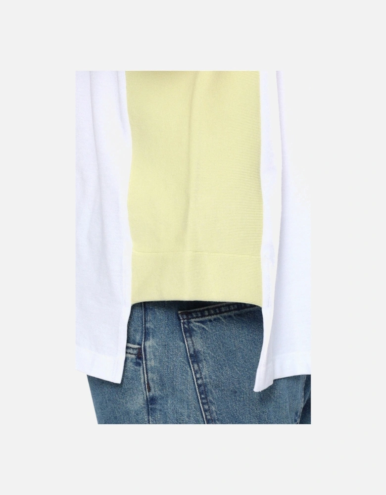 Men's White & Yellow Striped Polo Shirt