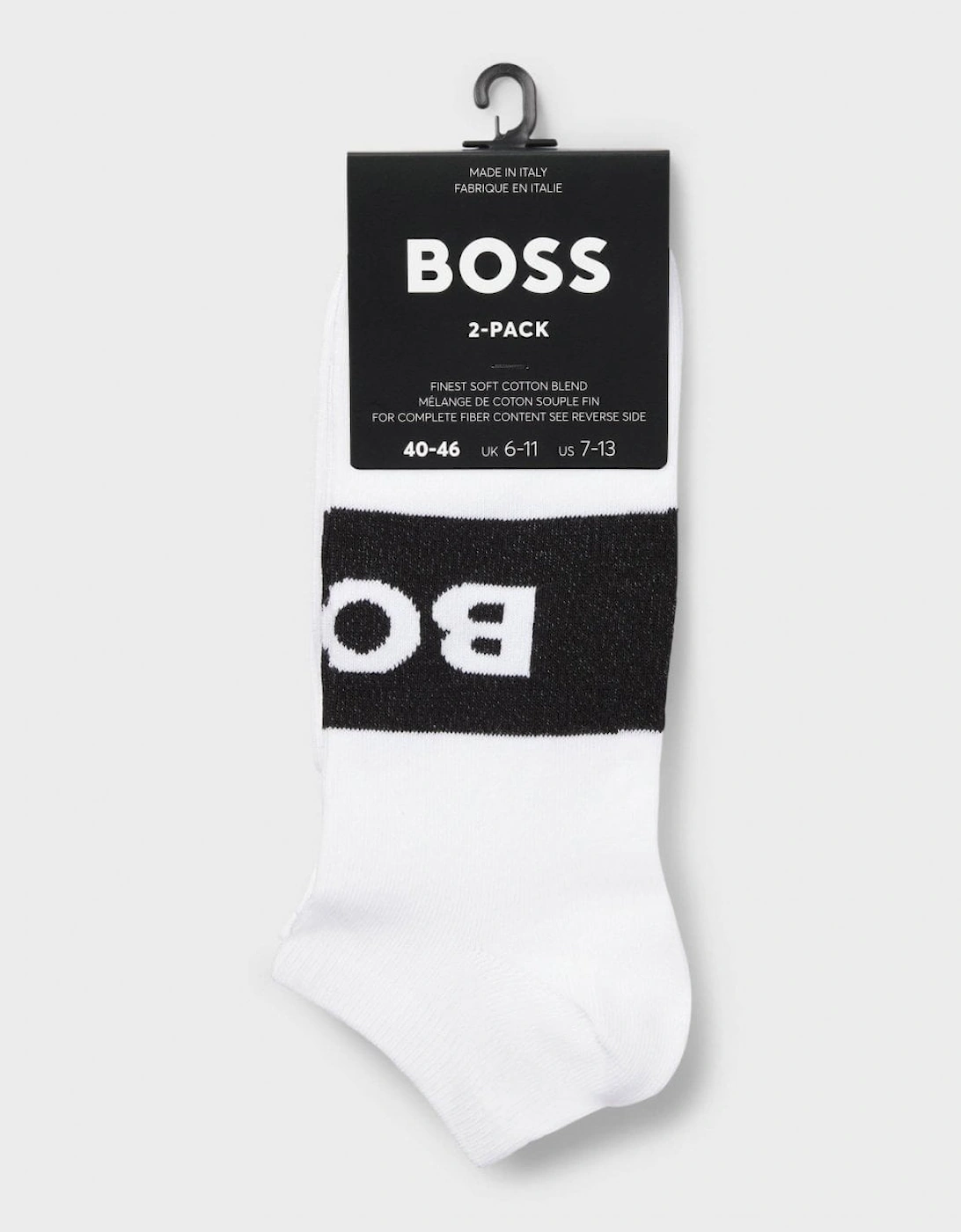 BOSS Orange 2-Pack Mens Ankle-Length Socks in Stretch Fabric