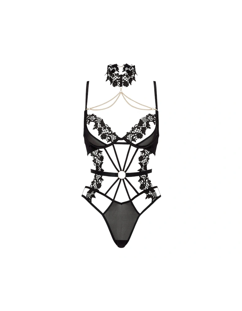 Evening Desire Crotchless Body - Black