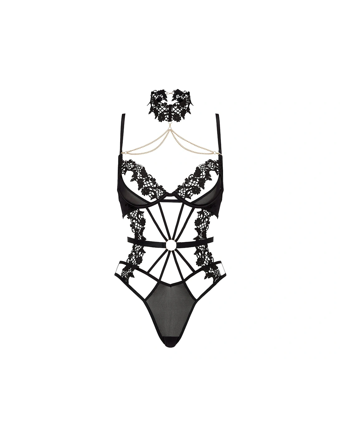 Evening Desire Crotchless Body - Black
