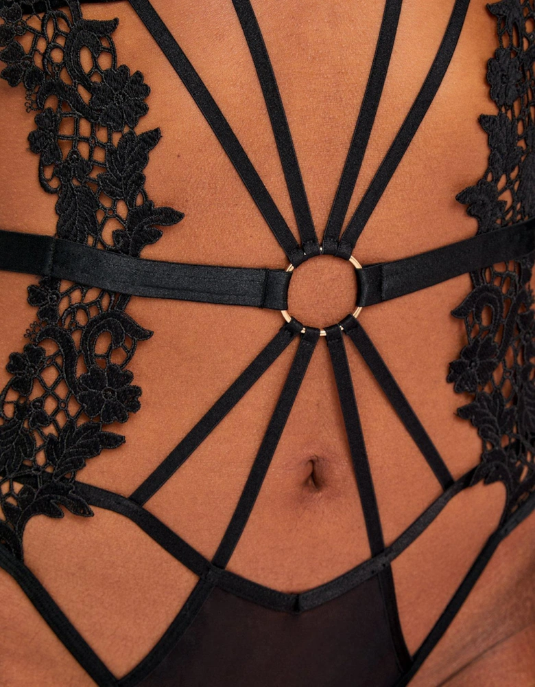 Evening Desire Crotchless Body - Black