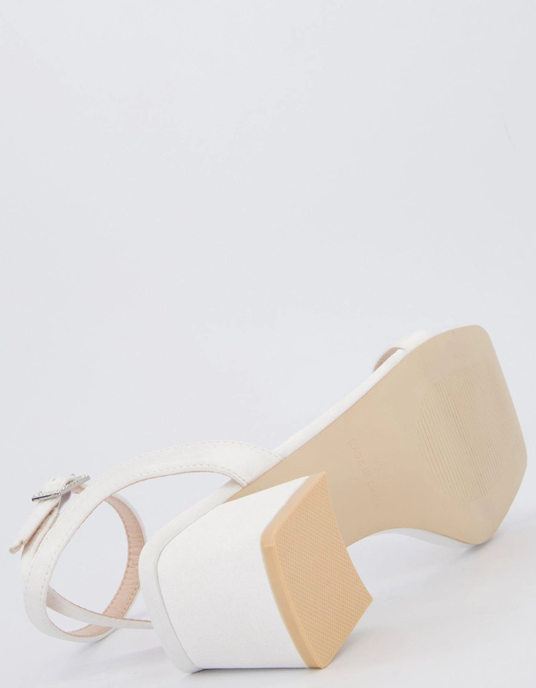 Be Mine Wide Fit Ruhi Heeled Sandals - Ivory Satin