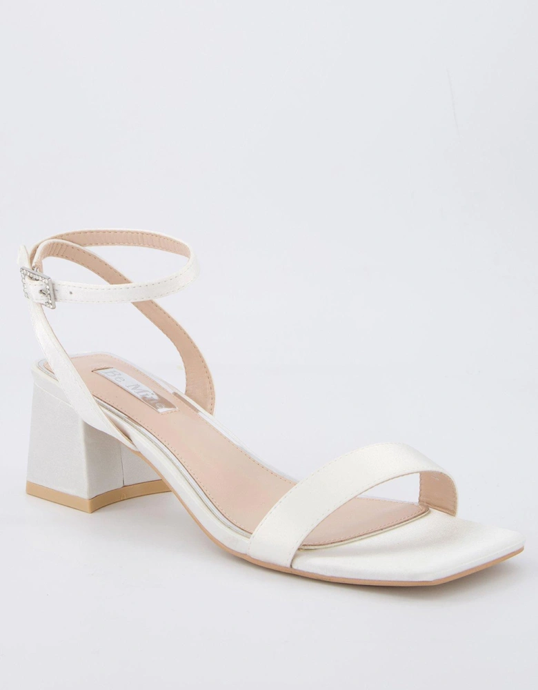 Be Mine Wide Fit Ruhi Heeled Sandals - Ivory Satin