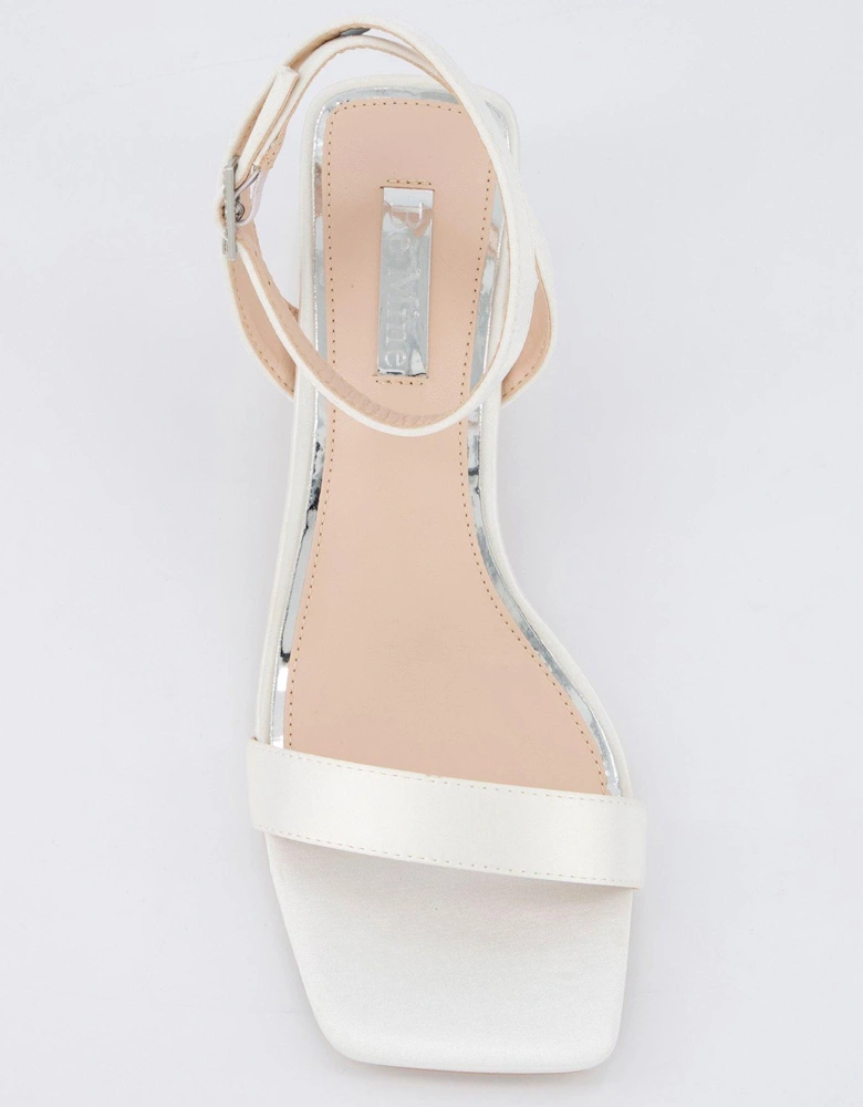 Be Mine Wide Fit Ruhi Heeled Sandals - Ivory Satin