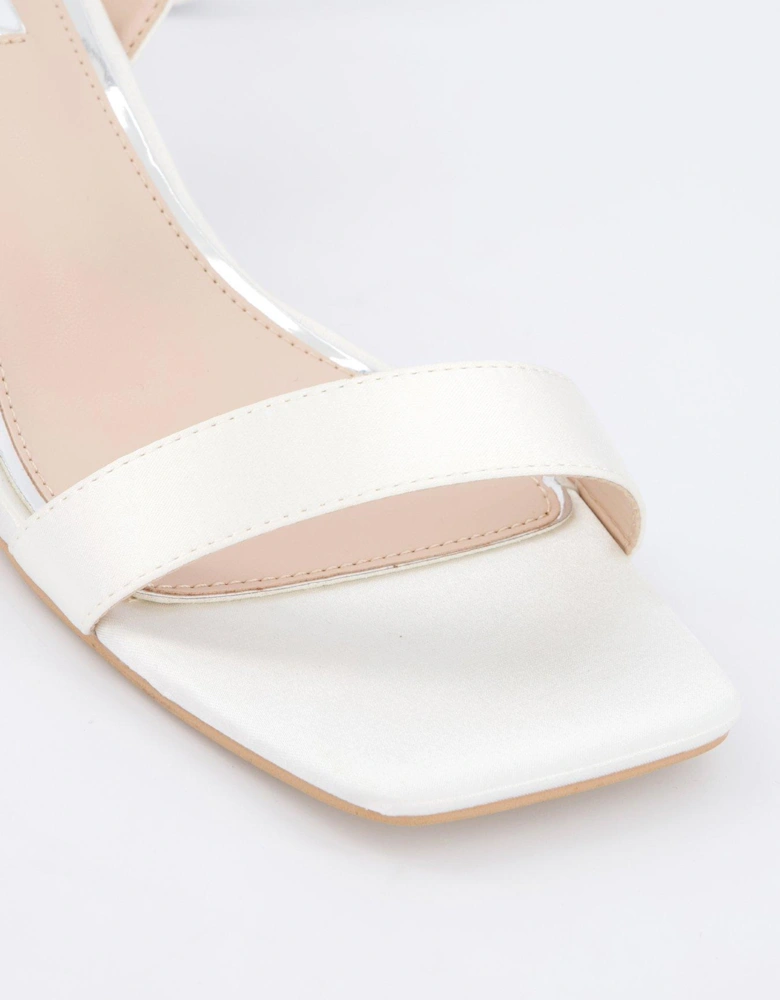 Be Mine Wide Fit Ruhi Heeled Sandals - Ivory Satin