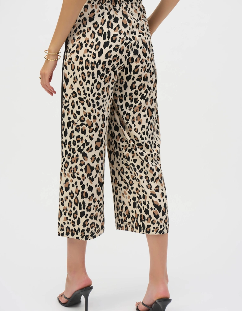 Woven animal print culottes