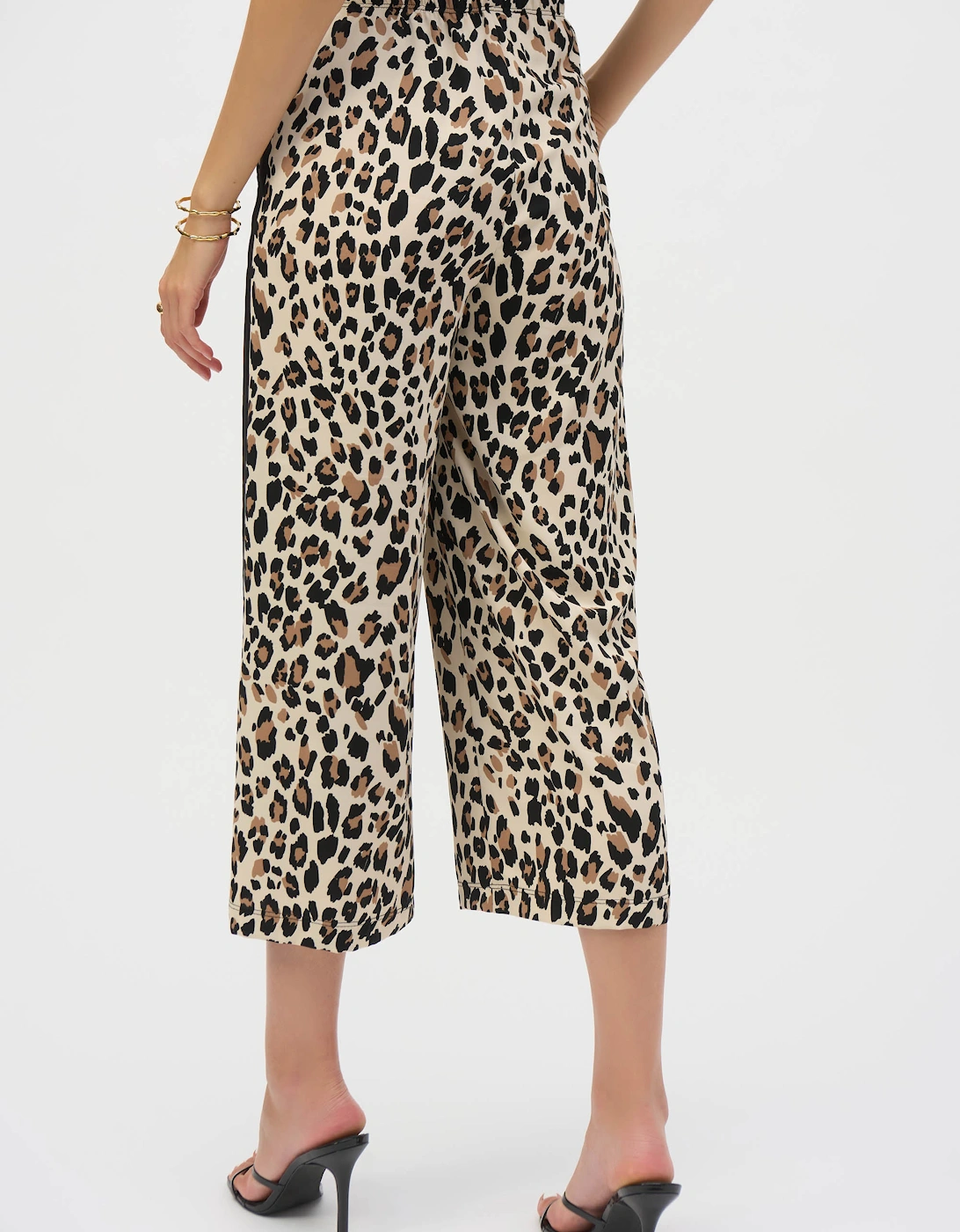 Woven animal print culottes