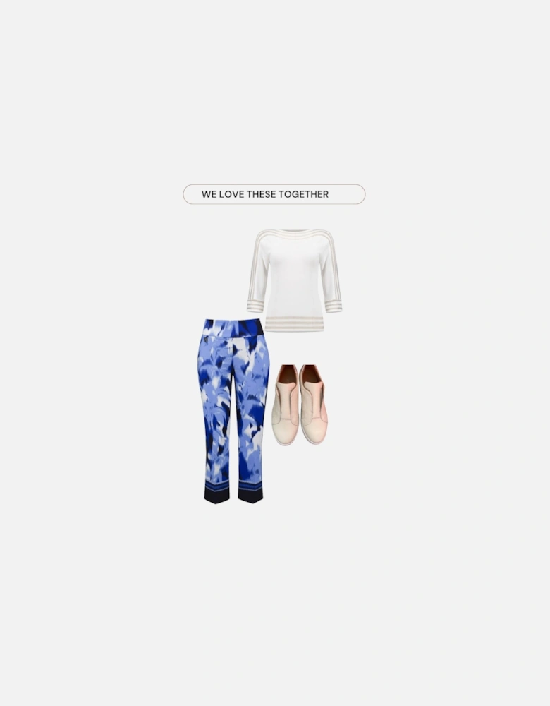 Millennium Tropical Print Cropped Pull-On Pants