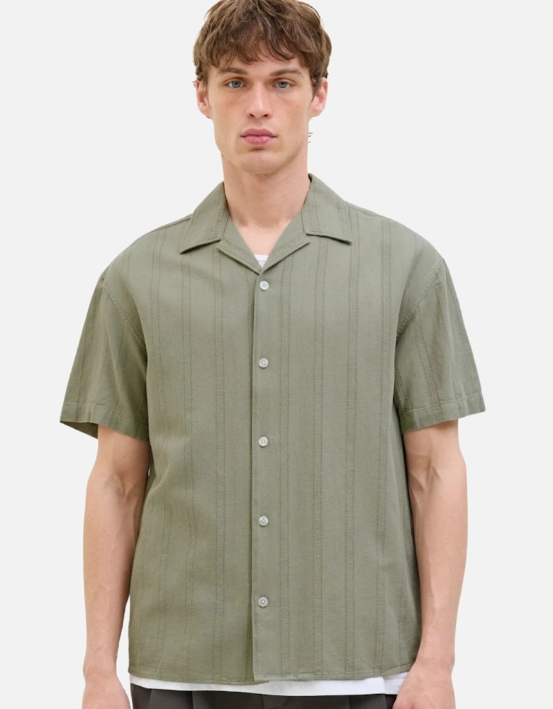 Mens Loose Fit Resort Collar Short Sleeve Shirt