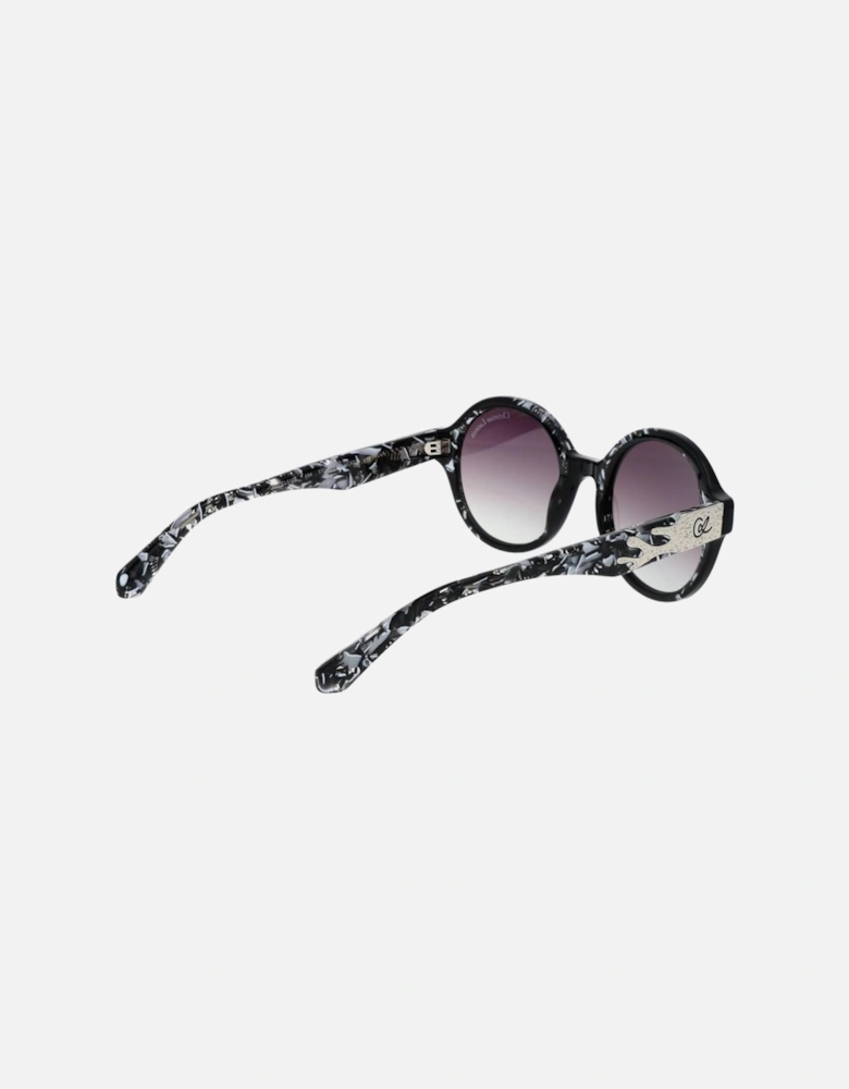 Round Gradient Lens Full-Rim Sunglasses Women - Black