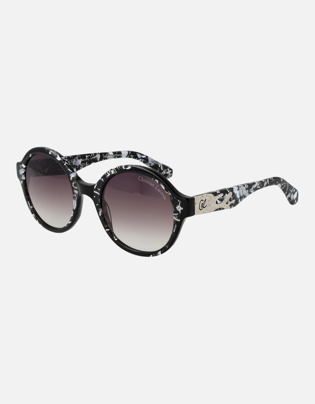 Round Gradient Lens Full-Rim Sunglasses Women - Black, 4 of 3