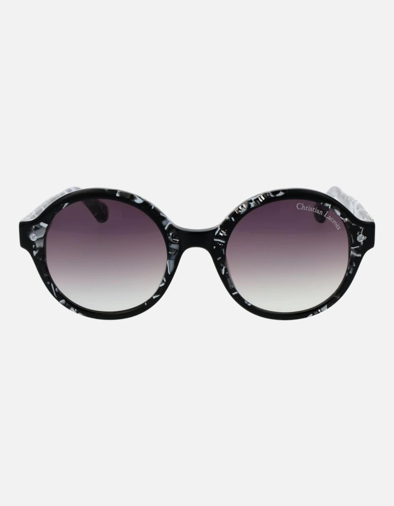 Round Gradient Lens Full-Rim Sunglasses Women - Black