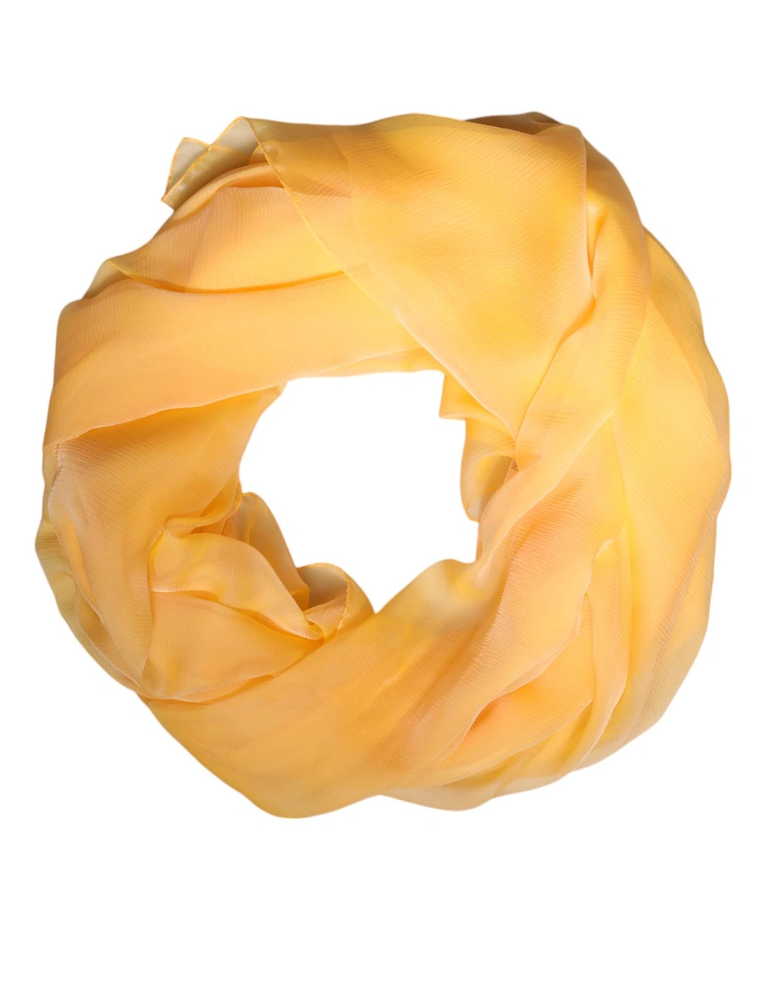 Silk Wrap Shawl Scarf with Logo Details Women - Yellow Scarves, 6 of 5