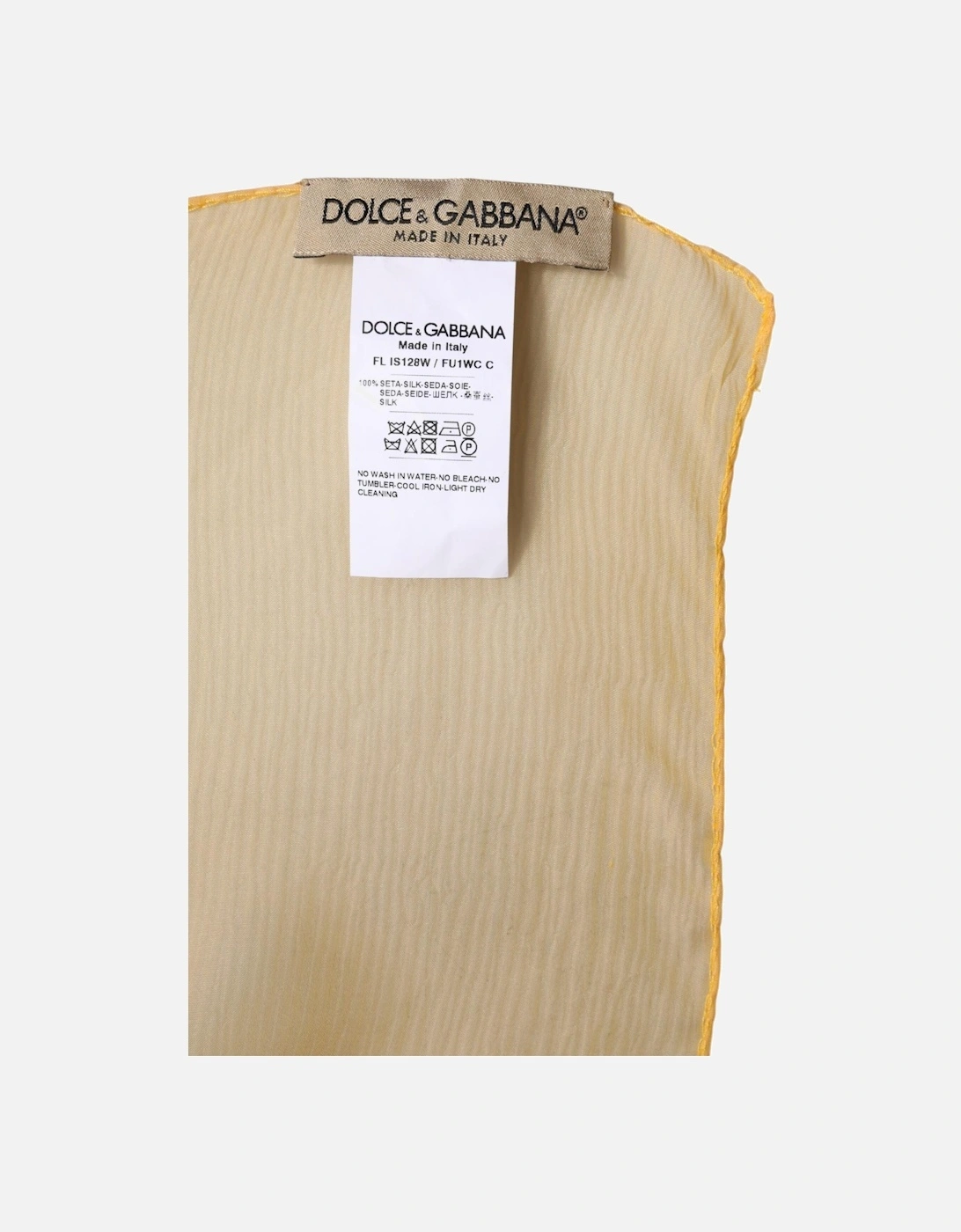 Silk Wrap Shawl Scarf with Logo Details Women - Yellow Scarves