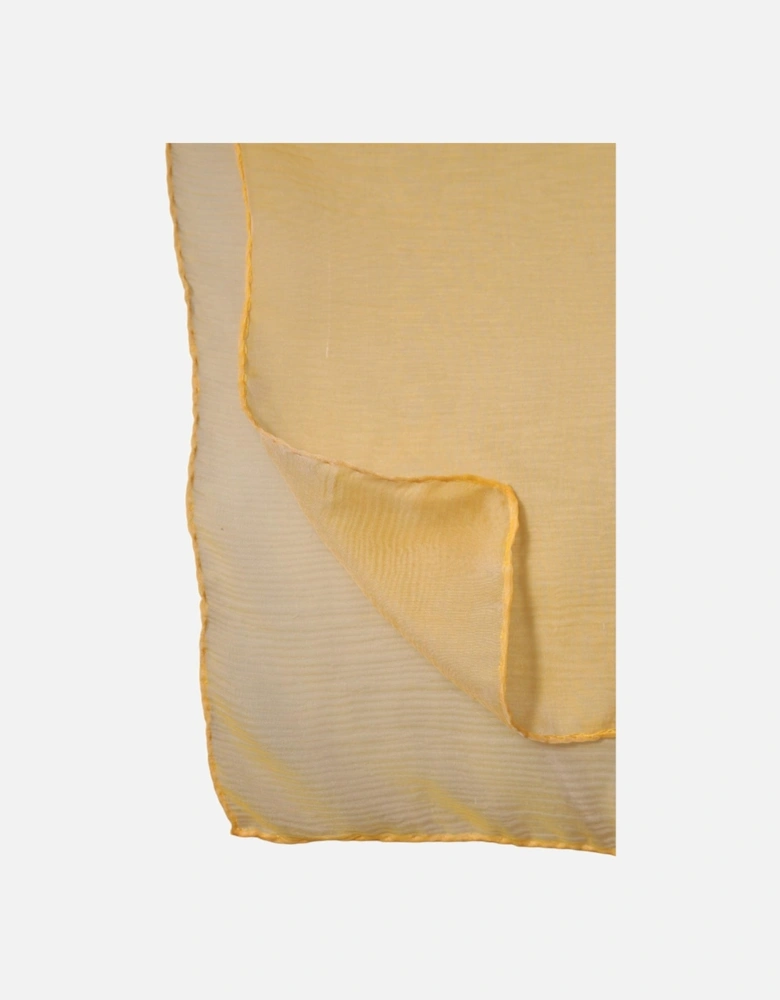 Silk Wrap Shawl Scarf with Logo Details Women - Yellow Scarves