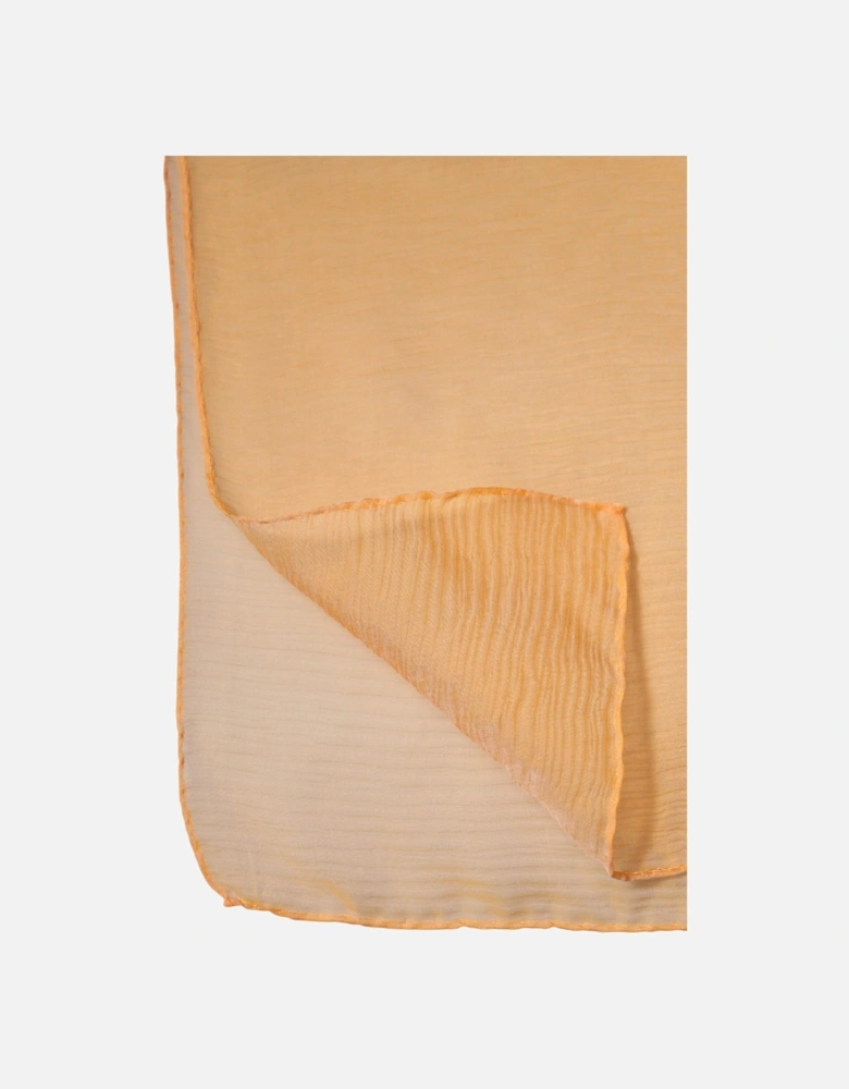 Silk Wrap Shawl Scarf with Logo Details Women - Orange Scarves