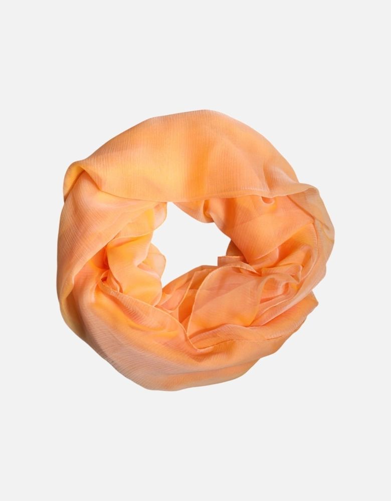 Silk Wrap Shawl Scarf with Logo Details Women - Orange Scarves