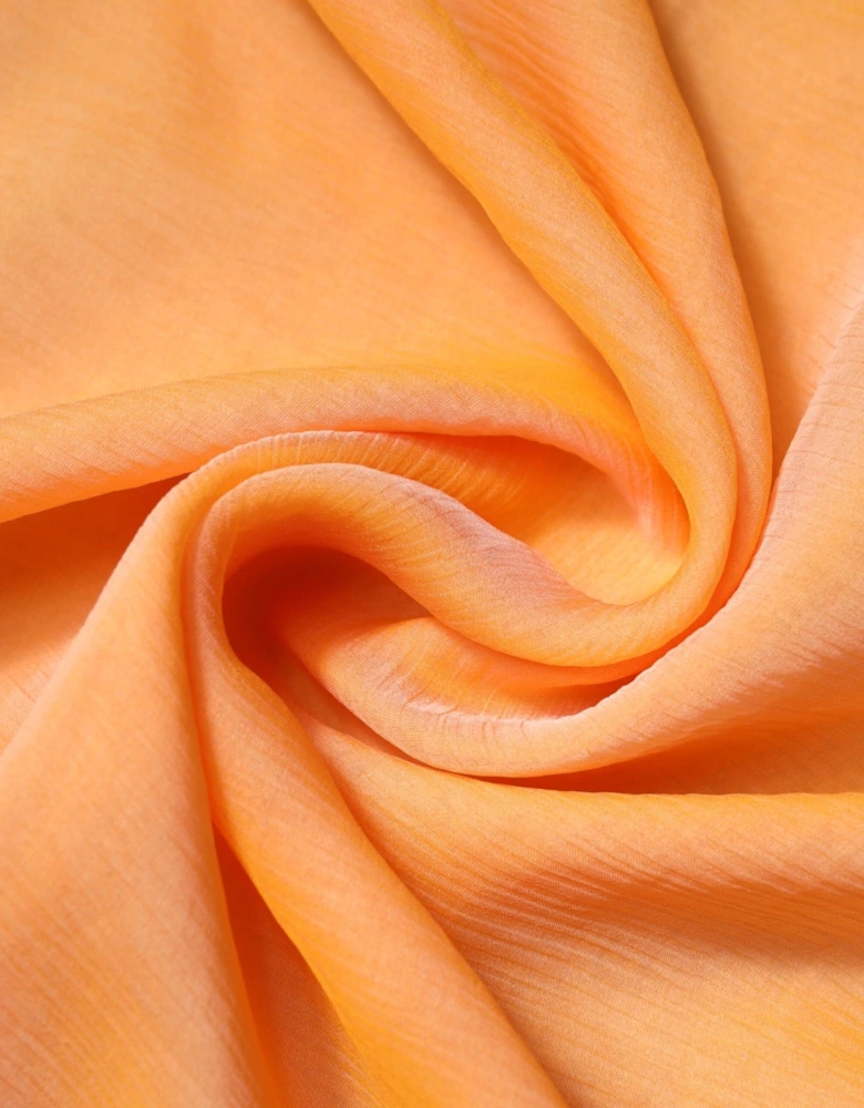 Silk Wrap Shawl Scarf with Logo Details Women - Orange Scarves