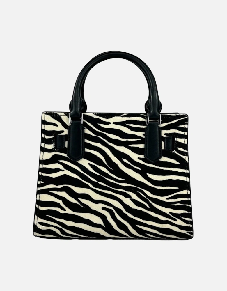 Zebra Print Leather Crossbody Bag Women - Blackwhite Messenger Bags
