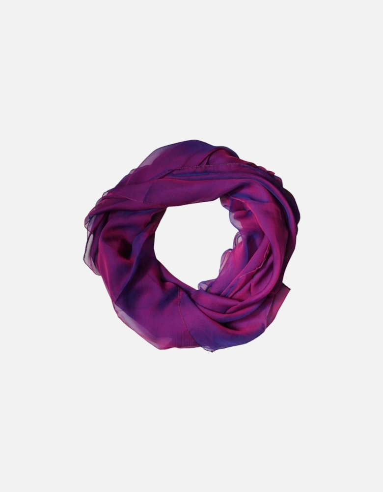Silk Wrap Shawl Scarf with Logo Details Women - Purple Scarves