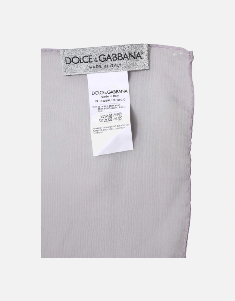 Silk Wrap Shawl Scarf with Logo Details Women - Purple Scarves