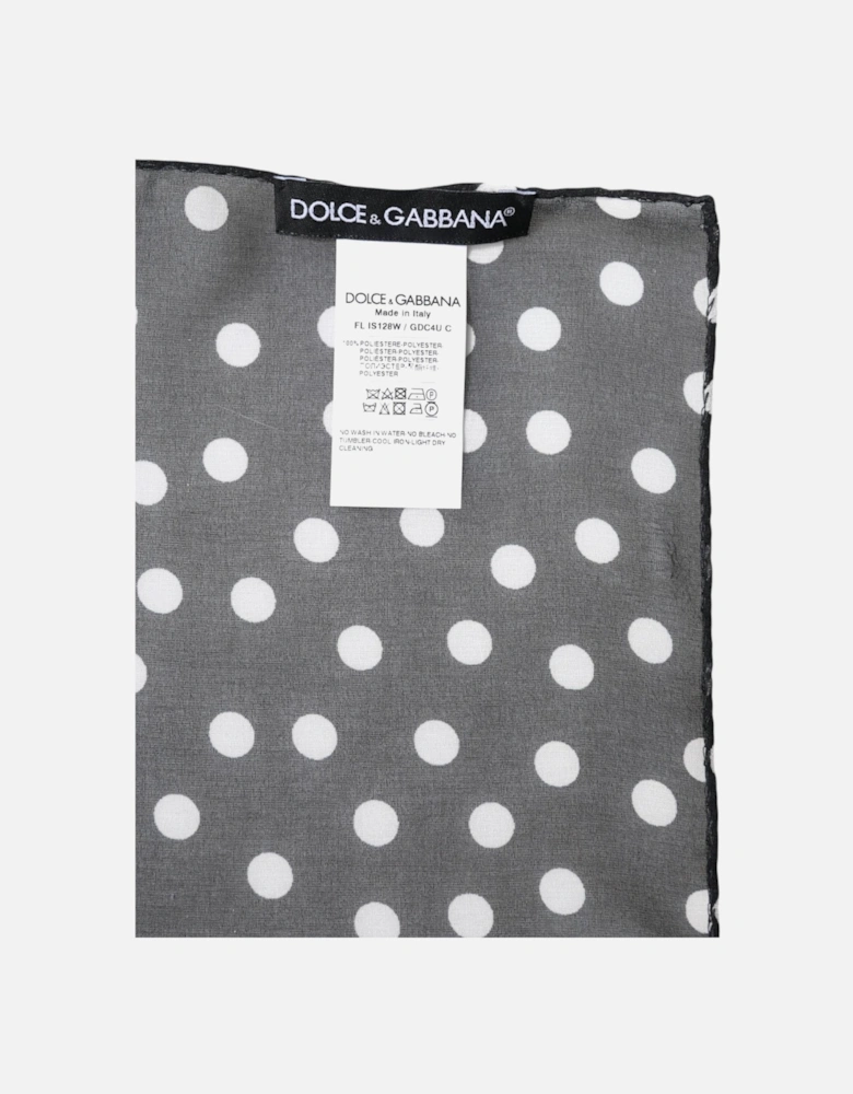 Polka Dot Wrap Shawl with Logo Detailing Women - Black Scarves