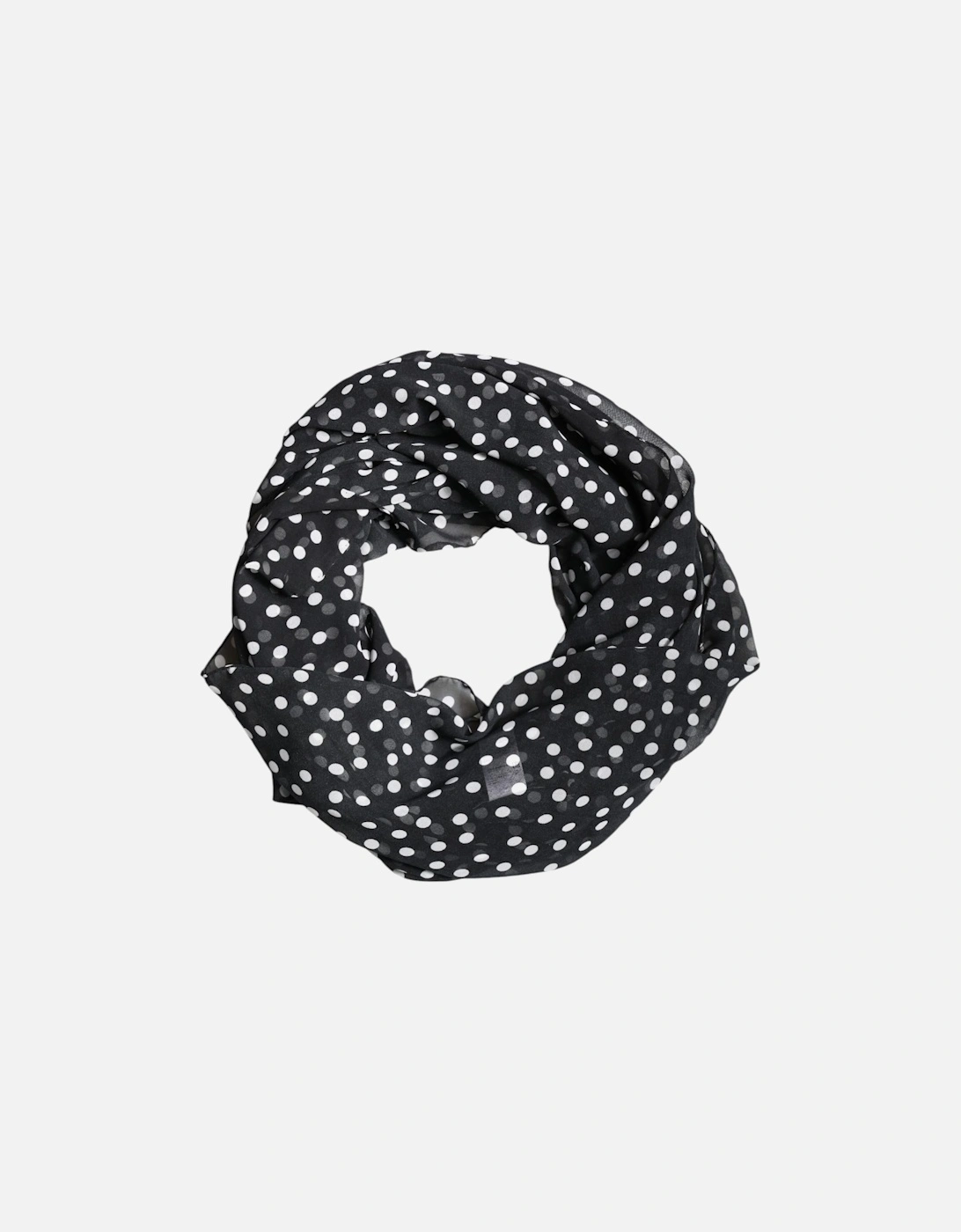 Polka Dot Wrap Shawl with Logo Detailing Women - Black Scarves, 6 of 5
