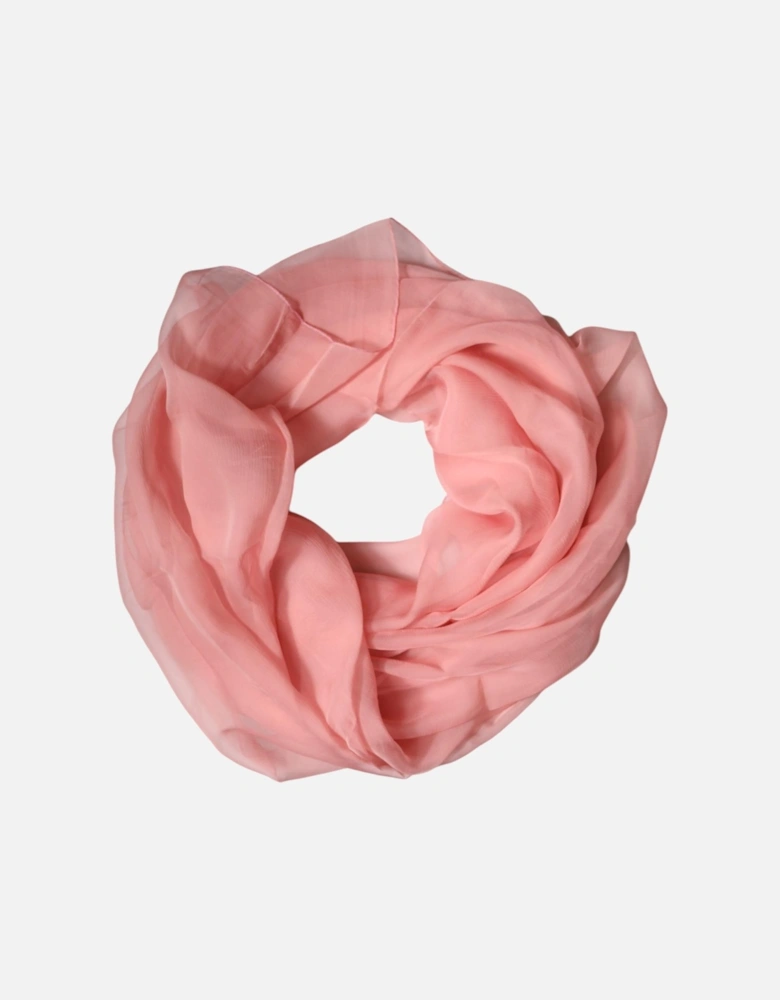 Silk Wrap Shawl Scarf with Logo Details Women - Pink Scarves