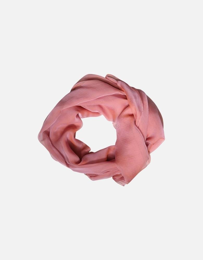 Silk Wrap Shawl Scarf with Logo Details Women - Pink Scarves