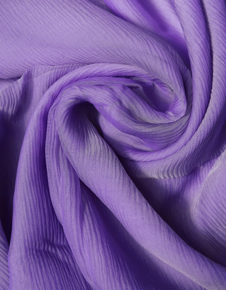 Silk Wrap Shawl Scarf with Logo Details Women - Purple Scarves