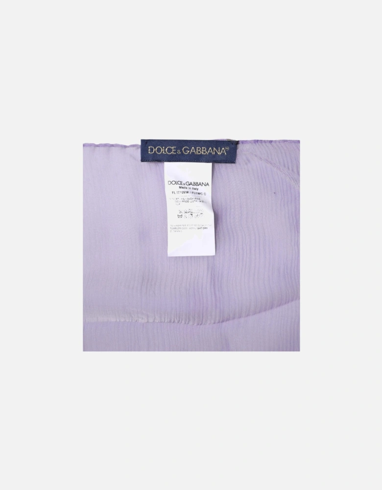 Silk Wrap Shawl Scarf with Logo Details Women - Purple Scarves