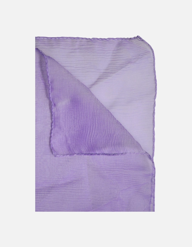 Silk Wrap Shawl Scarf with Logo Details Women - Purple Scarves