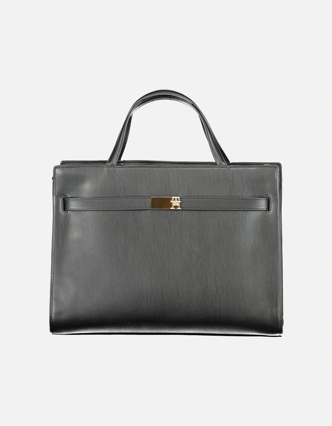 Structured Leather Tote with Multiple Compartments Women - Black, 4 of 3