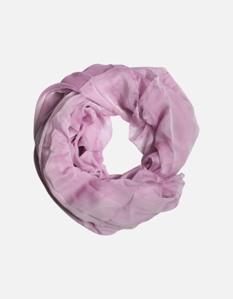 Silk Wrap Shawl with Logo Details Women - Pink Scarves
