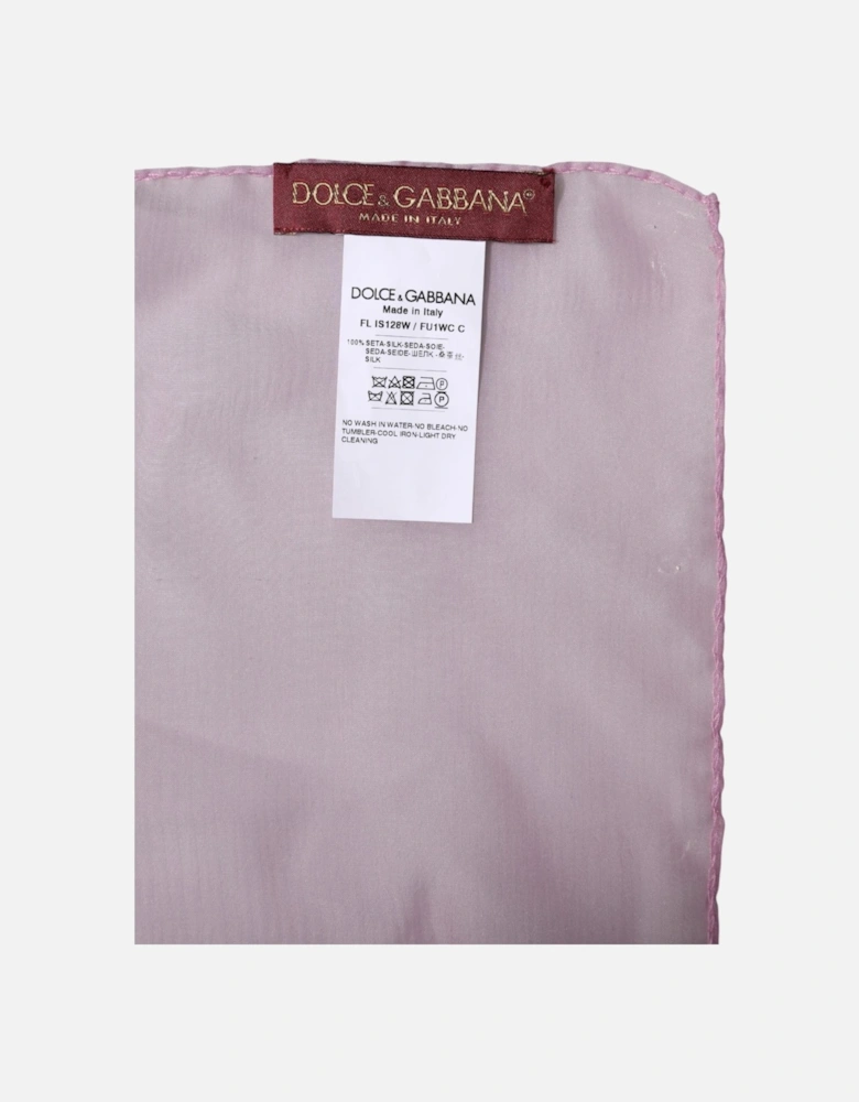 Silk Wrap Shawl with Logo Details Women - Pink Scarves