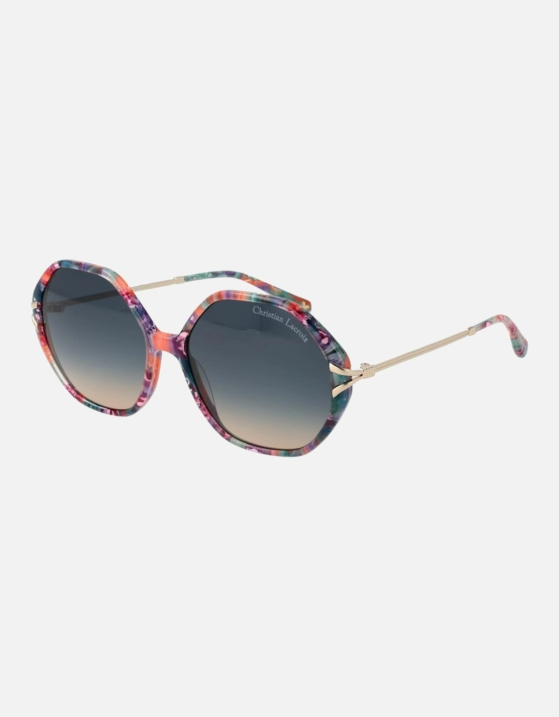 Square Mirrored Gradient Sunglasses with Blue Lenses Women -, 4 of 3