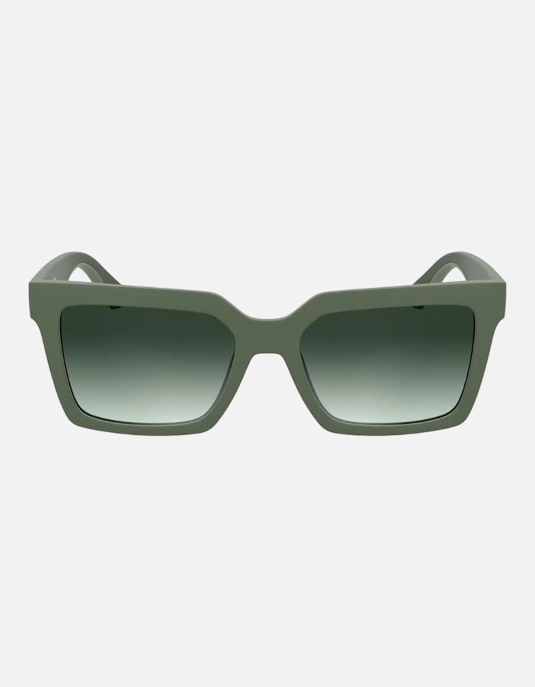 Square Bio Frame Sunglasses with Logo Women - Green