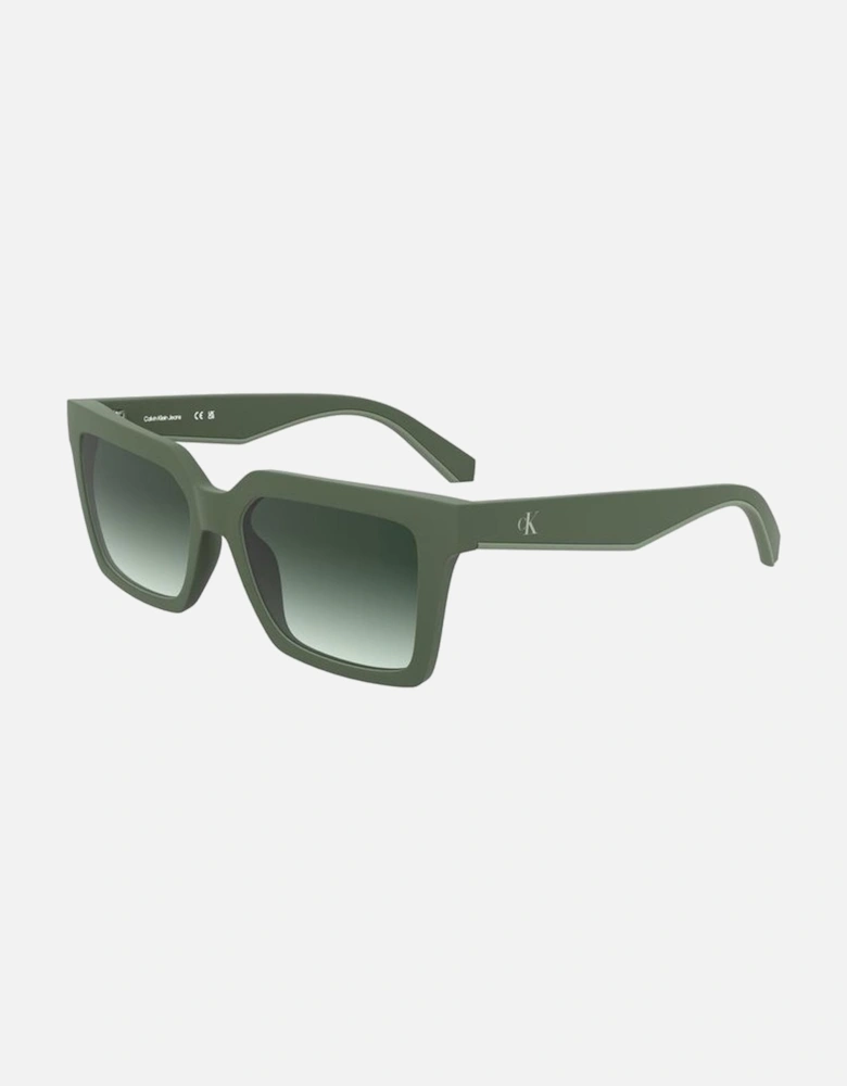 Square Bio Frame Sunglasses with Logo Women - Green